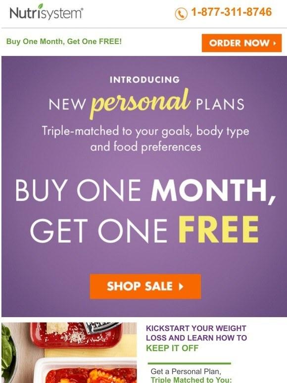 Nutrisystem Buy One, Get One Free