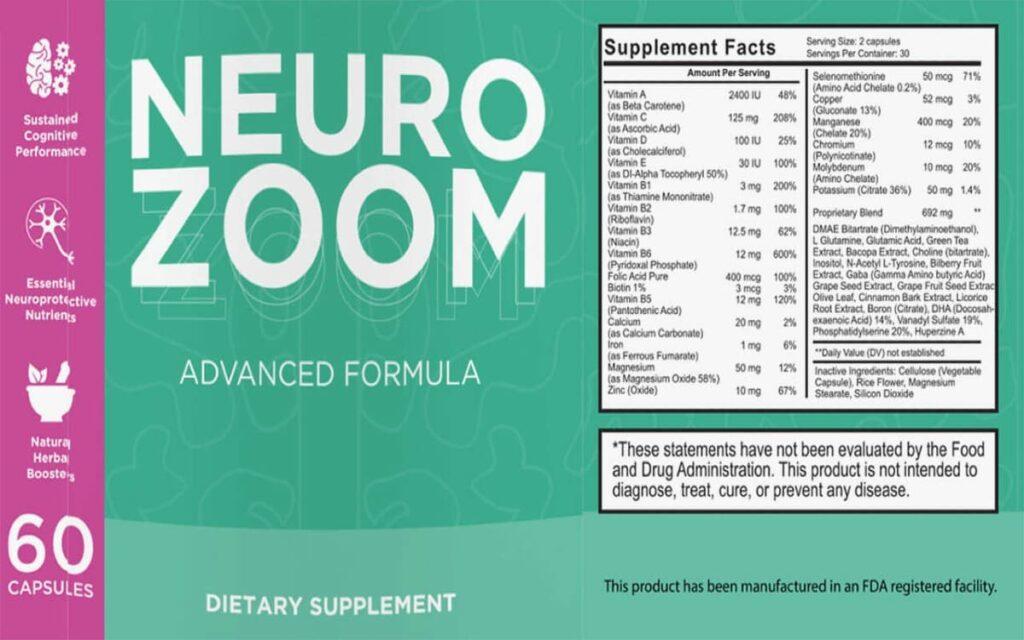 NeuroZoom Ingredients best supplements for focus and concentration
